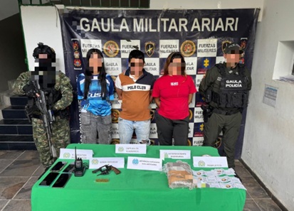 Capturados tres presuntos integrantes de la Estructura Ever Castro, en el departamento del Meta
