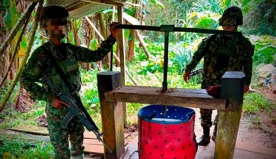 Destruido laboratorio para el procesamiento de pasta base de cocaína en zona rural de Carurú, Vaupés