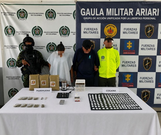 Capturados dos presuntos integrantes de un grupo armado organizado por tráfico de estupefacientes en San Martín, Meta