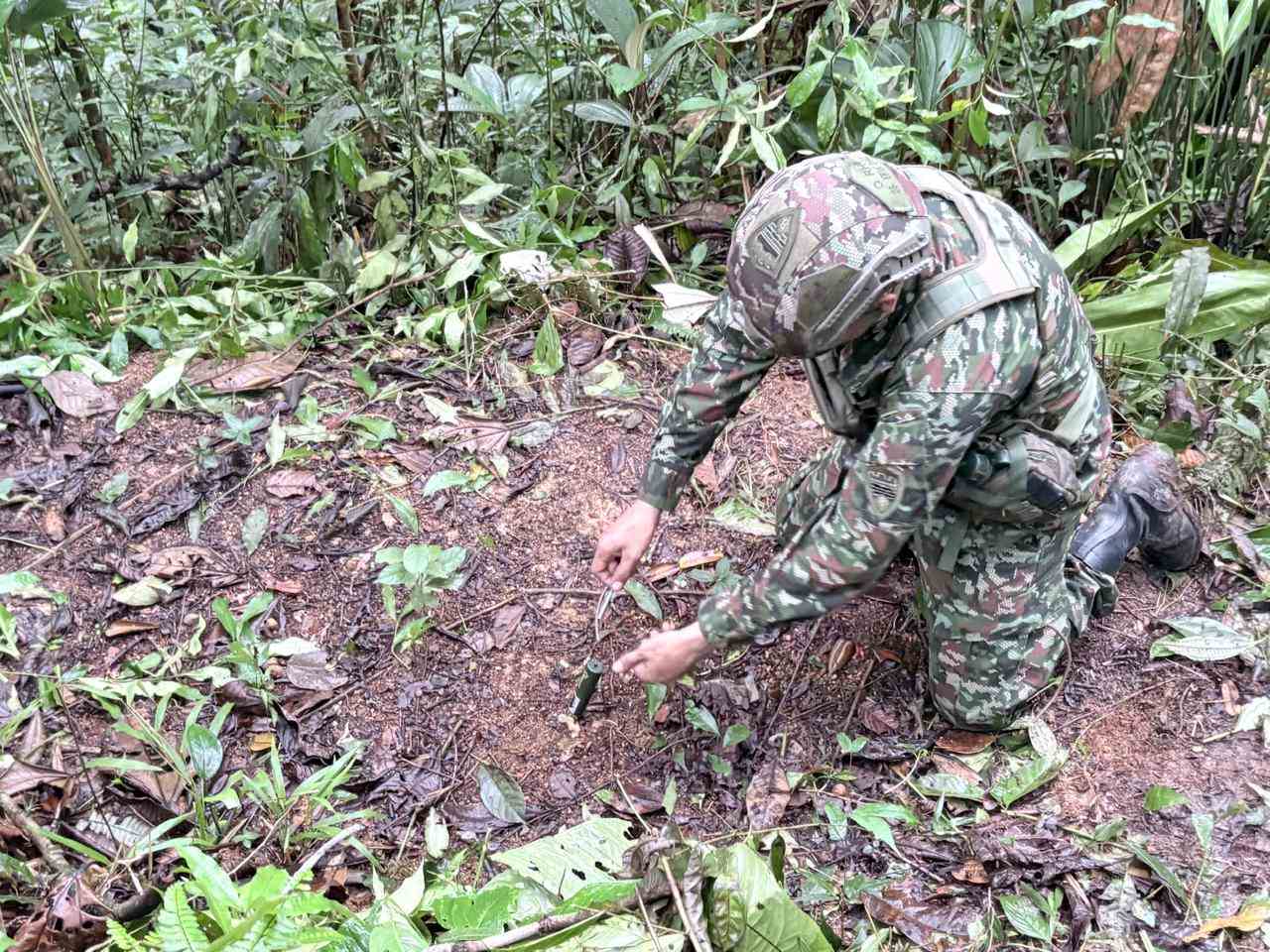 Ejército Nacional destruye un artefacto explosivo tipo mina antipersonal en Risaralda