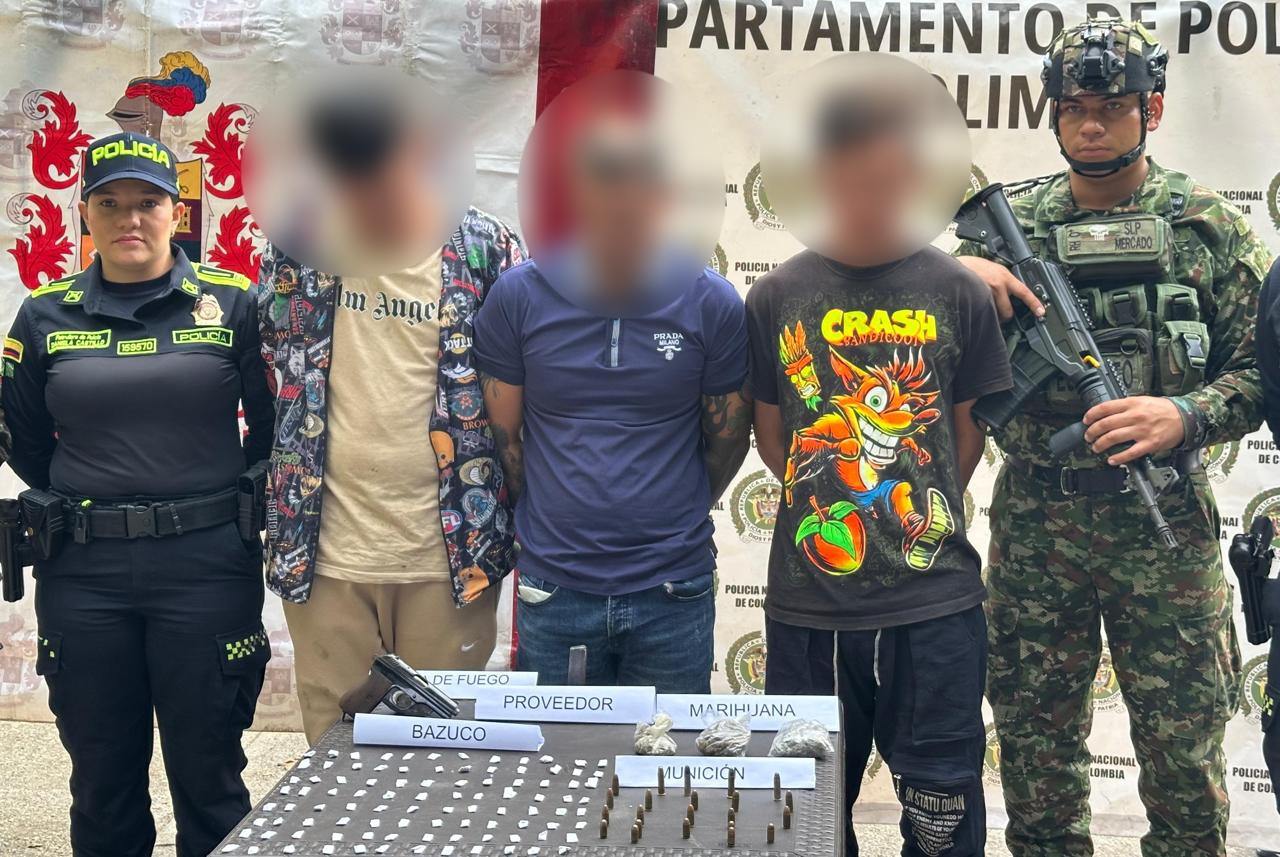 Ejército Nacional reafirma su compromiso por la seguridad con el municipio de Lérida, con la captura de tres sujetos con armas y estupefacientes