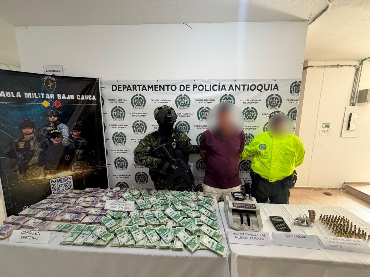Golpe contundente al Clan del Golfo: capturado presunto cabecilla financiero con más de mil millones de pesos en efectivo en Zaragoza, Antioquia