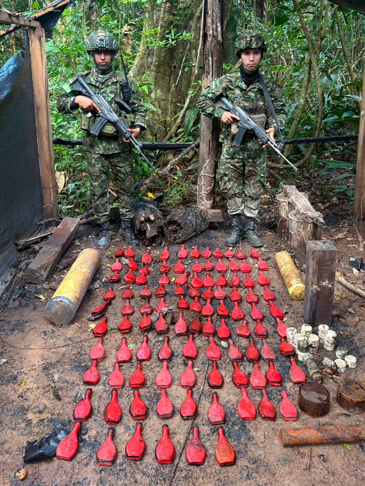Ejército Nacional ubica y destruye laboratorio para la fabricación de explosivos del ELN en Puerto Rondón, Arauca