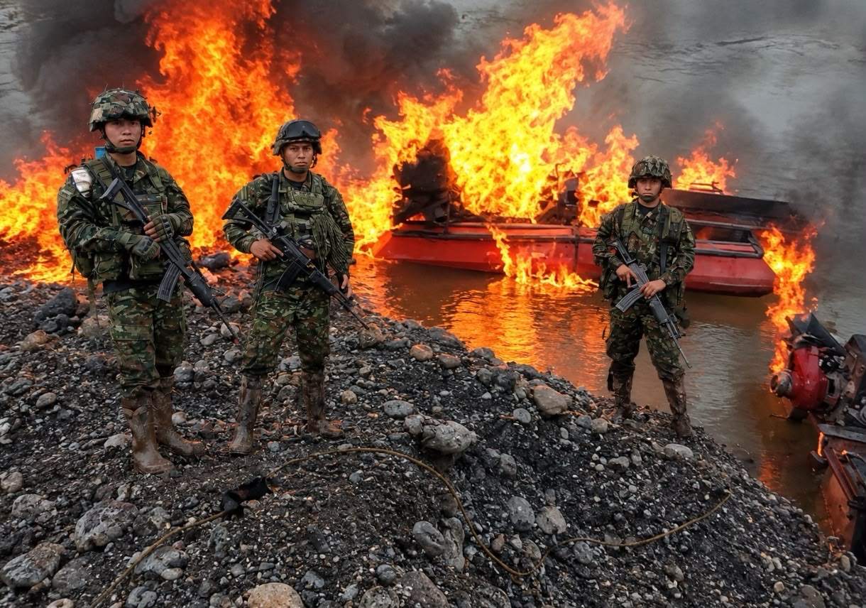 Ejército Nacional golpea minería ilícita con afectación en maquinaria e insumos, en el Cauca